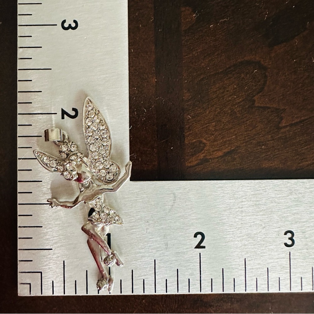 Articulated Rhinestone Fairy Pendant – Tinker Bell Inspired Silver Tone - Picture 6 of 6